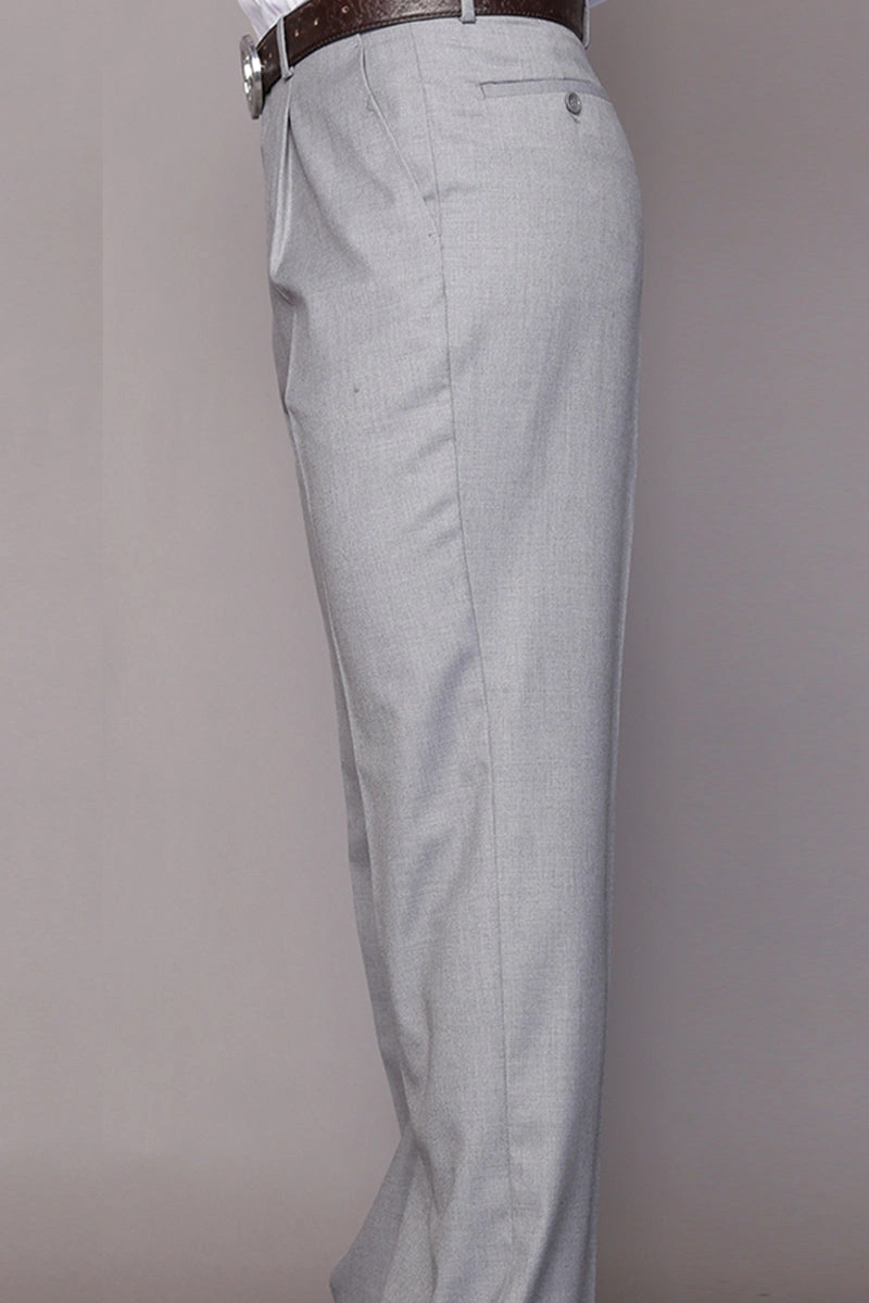 Klassieke Heren Wol Broek in Grijs, Perfecte Pasvorm voor Langere Mannen, Stijlvol en Comfortabel!